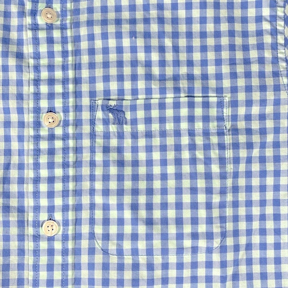Abercrombie & Fitch mens blue gingham checkered plaid button down shirt - size S - Picture 6 of 9